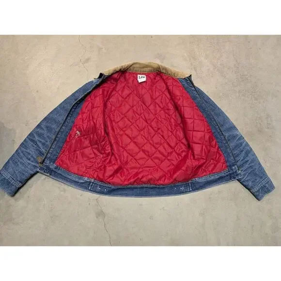 VTG 60-70 Lee Denim Jean Jacket 91B 36R Quilted Teardrop Talon Custom Honeycomb - Picture 10 of 16